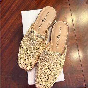Katy Perry Collections Woven Cream Mules